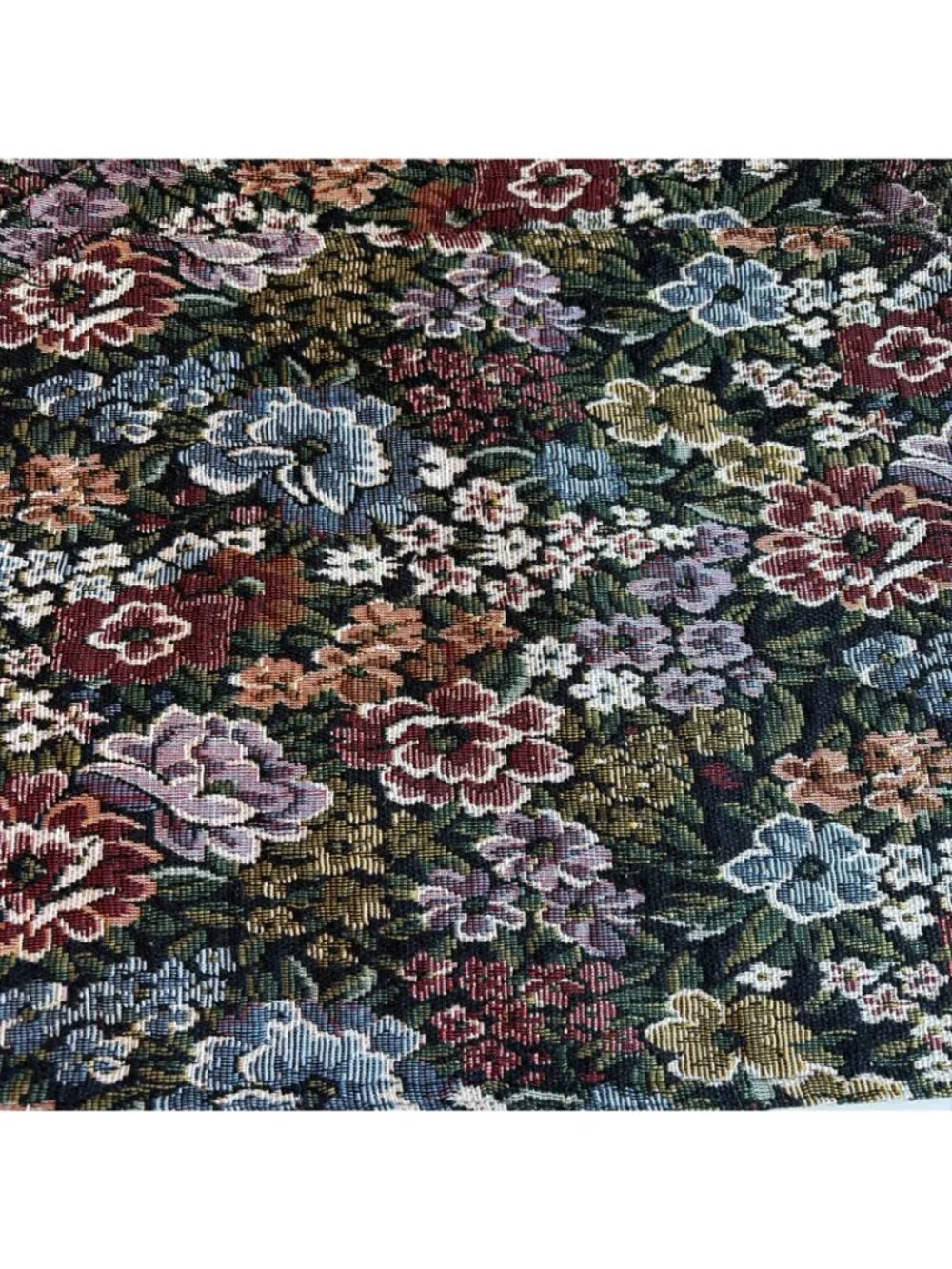 Set of 4 Vintage Tapestry Placemats Multicolor Floral 18 X 12 Octagon Grannycore